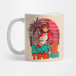 80s summer time anime girl Mug